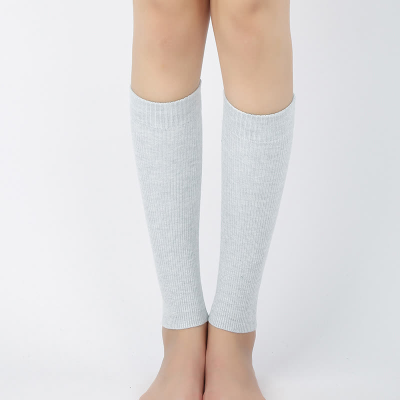 Manchons de mollet élastiques en coton de couleur unie (2 paires)