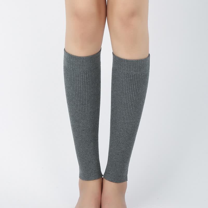 Manchons de mollet élastiques en coton de couleur unie (2 paires)