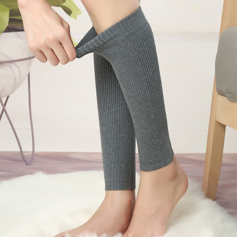 Manchons de mollet élastiques en coton de couleur unie (2 paires)