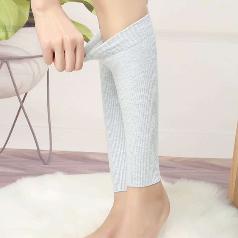 Manchons de mollet élastiques en coton de couleur unie (2 paires)