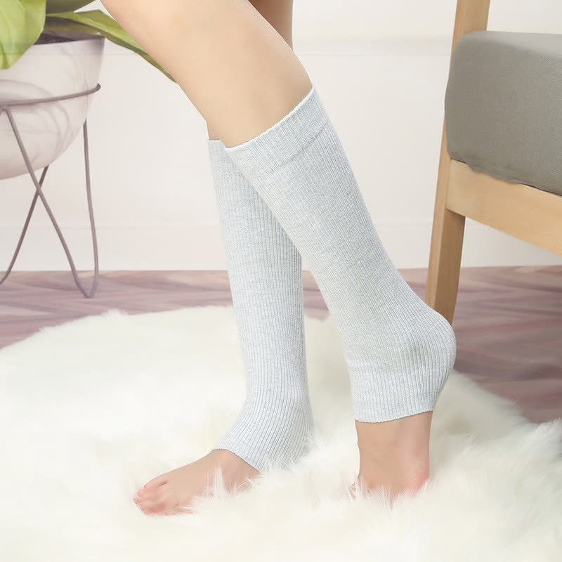 Manchons de mollet élastiques en coton de couleur unie (2 paires)