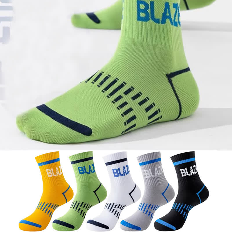 Chaussettes de compression de sport à imprimé lettre (5 paires)