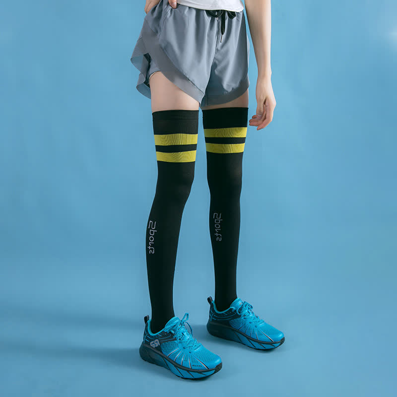 Chaussettes de compression hautes pour le fitness (2 paires) - Noir et jaune - EU36-42 (US3-8.5) - image 5