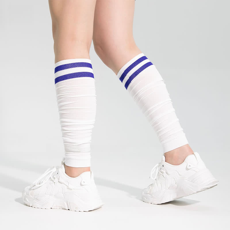 Manchons de compression pour mollets froncés à double bande