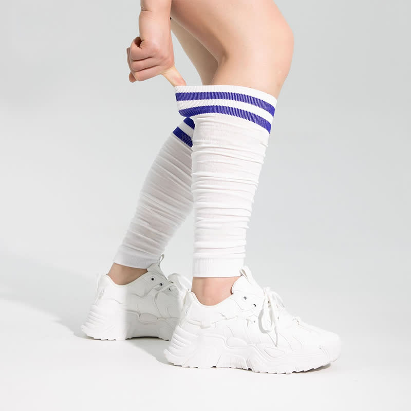 Manchons de compression pour mollets froncés à double bande