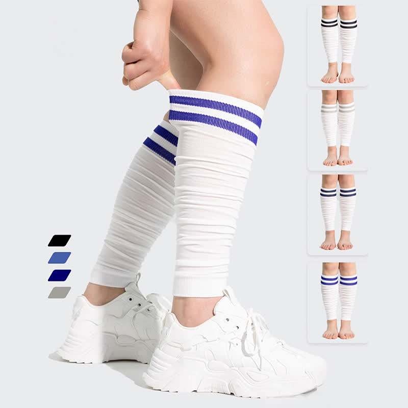 Manchons de compression pour mollets froncés à double bande