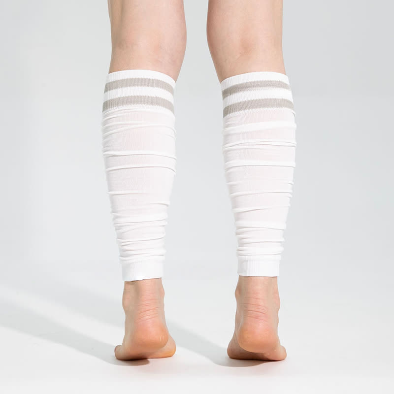 Manchons de compression pour mollets froncés à double bande