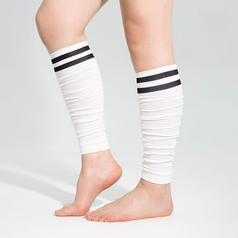 Manchons de compression pour mollets froncés à double bande