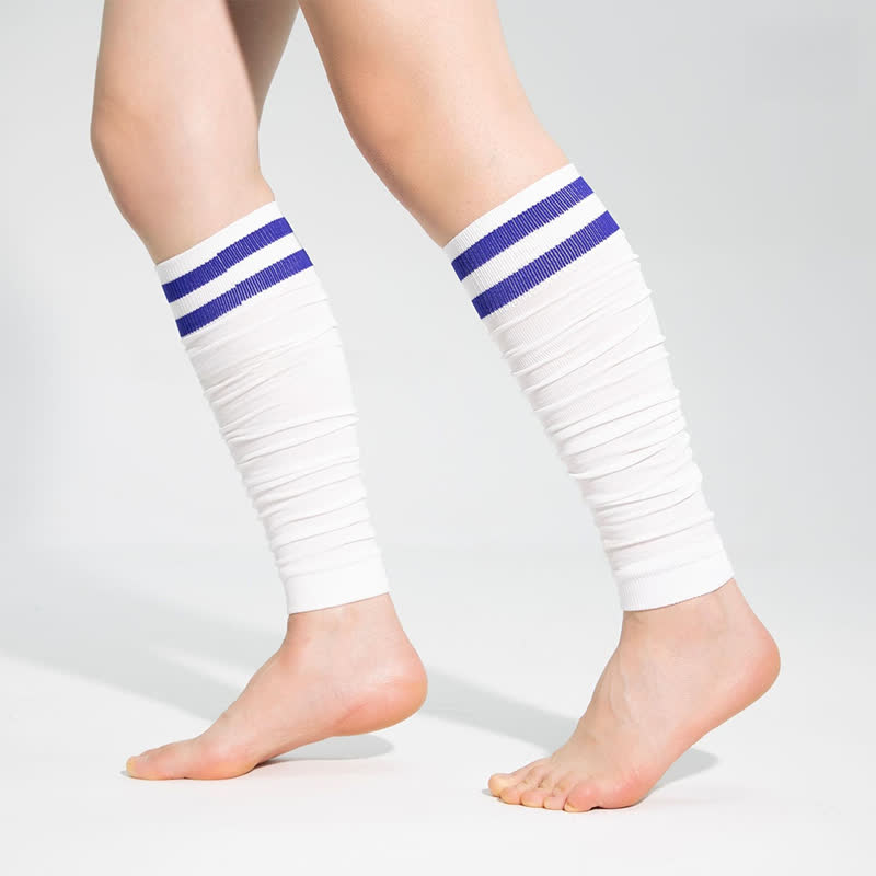 Manchons de compression pour mollets froncés à double bande