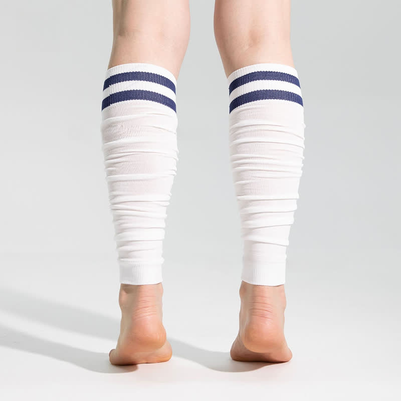 Manchons de compression pour mollets froncés à double bande