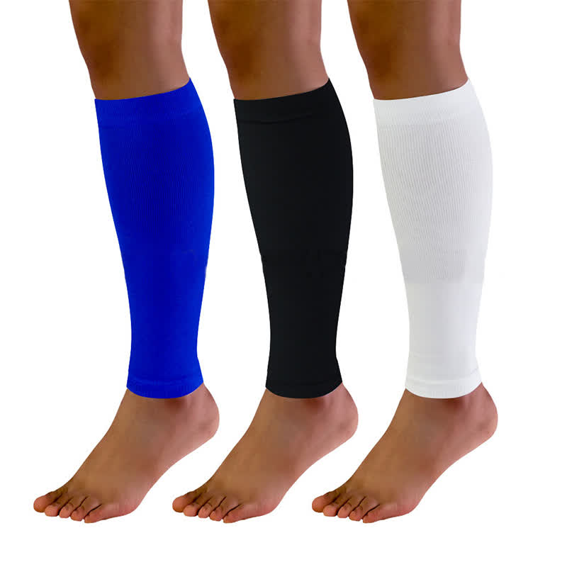 Manchons de compression pour mollets de football de couleur unie (3 paires)