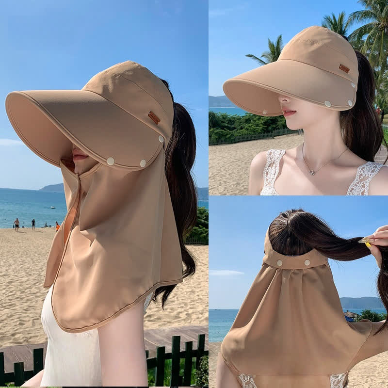 Chapeau de soleil à visière d'extérieur avec rabat de cou amovible