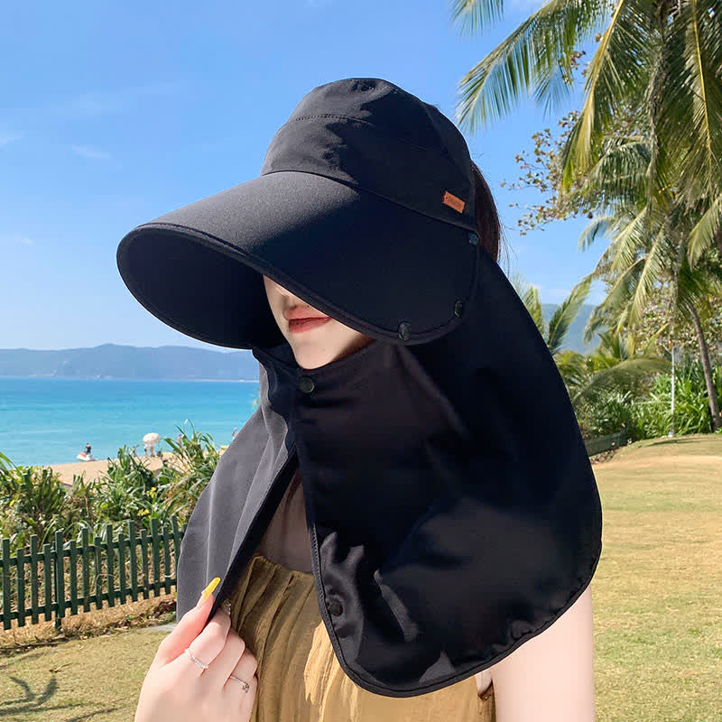 Chapeau de soleil à visière d'extérieur avec rabat de cou amovible