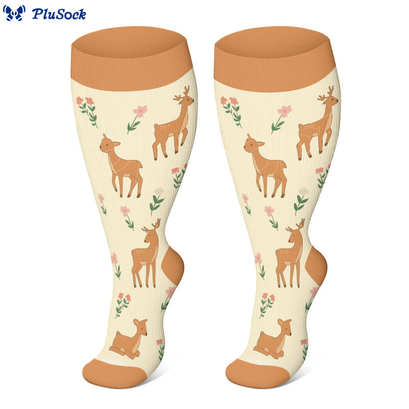 Chaussettes de compression à motif animal et floral grande taille - image 4