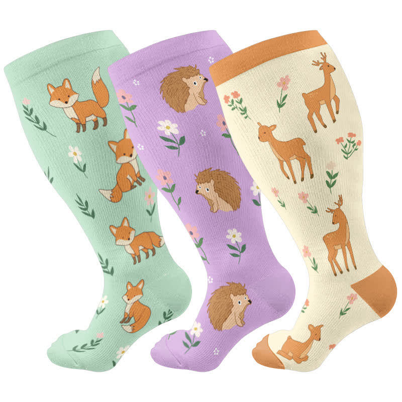 Chaussettes de compression à motif animal et floral grande taille - image 5