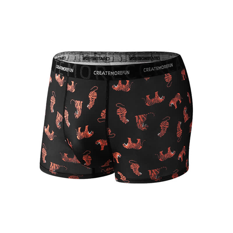 Lot de 4 boxers respirants à imprimé tigre pour homme - Noir - XL - image 9