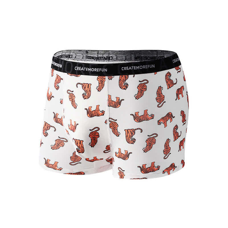 Lot de 4 boxers respirants à imprimé tigre pour homme - Blanc - XL - image 8