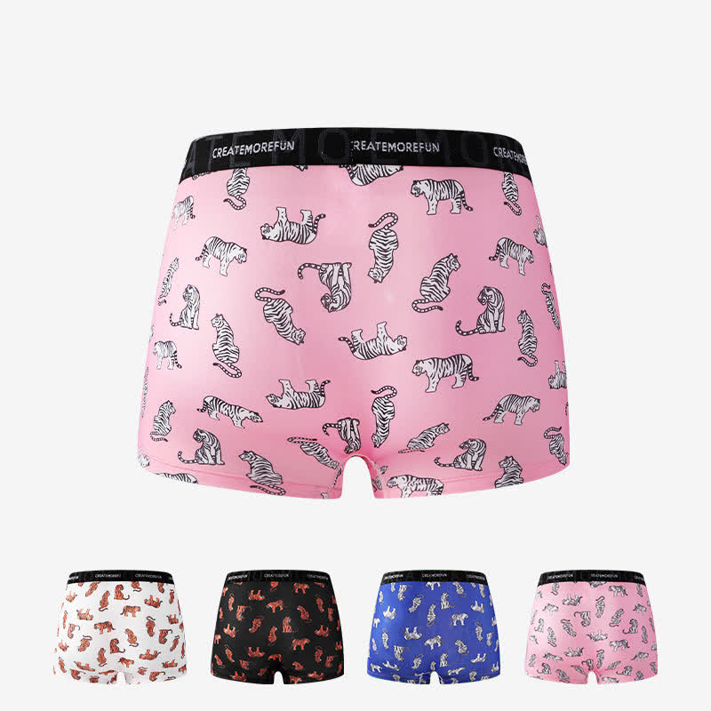 Lot de 4 boxers respirants à imprimé tigre pour homme - Multicolore - XL - image 2