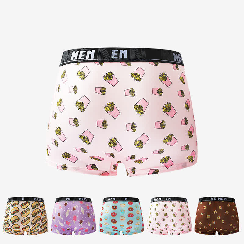 Boxers respirants pour homme à imprimé snacks (lot de 5)