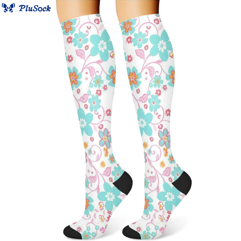 Chaussettes de compression florales artistiques (3 paires) - image 4