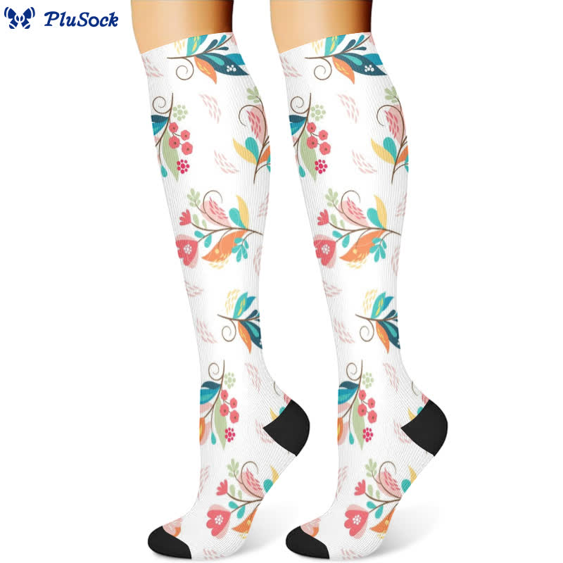 Chaussettes de compression florales artistiques (3 paires) - image 2