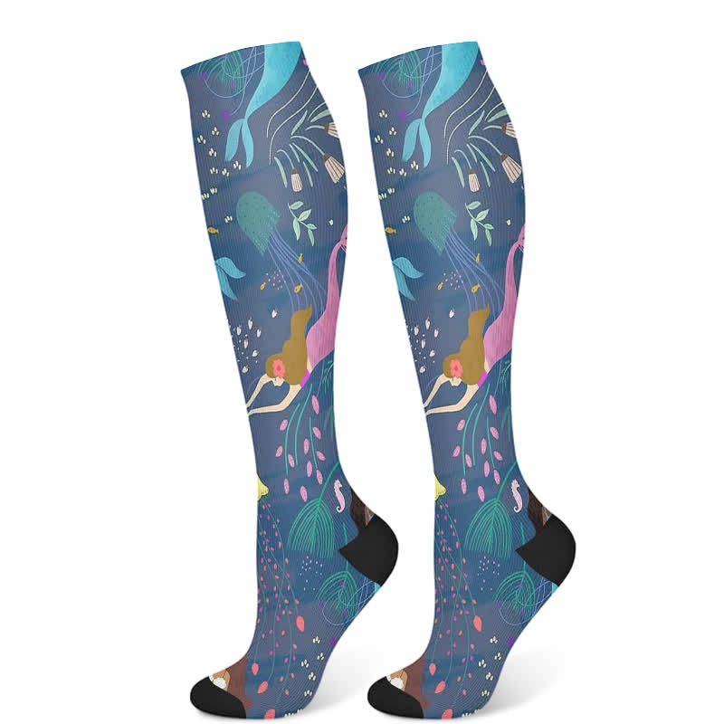 Chaussettes de compression Mermaid Series (3 paires) - Bleu (1 paire) - S/M - image 7