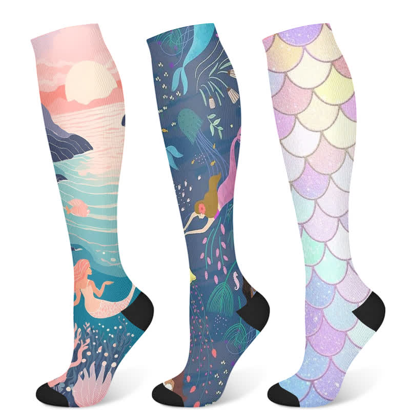 Chaussettes de compression Mermaid Series (3 paires) - Multicolore - S/M - image 5