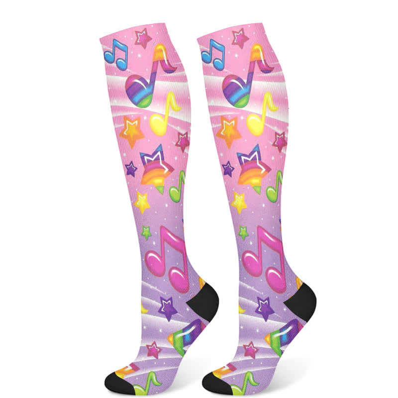 Chaussettes de compression de la série Notes de musique (3 paires)