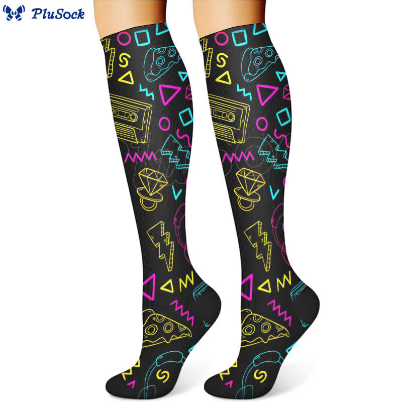 Chaussettes de compression de la série Notes de musique (3 paires)