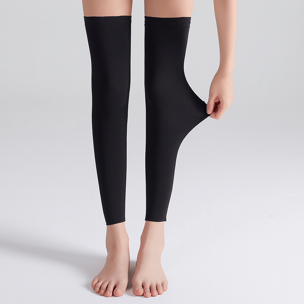 Manchons de compression respirants en modal de couleur unie pour cuisses