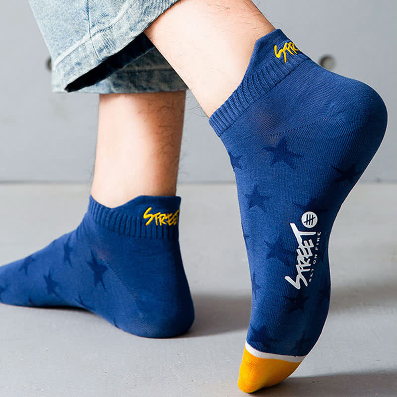 Chaussettes montantes respirantes en coton à imprimé étoiles (5 paires)