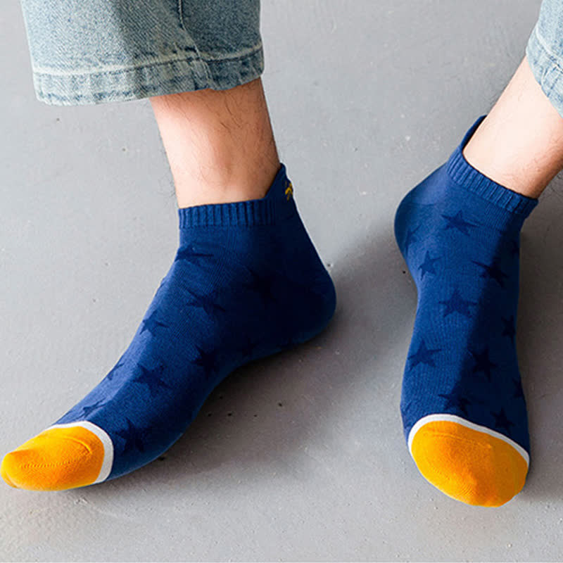 Chaussettes montantes respirantes en coton à imprimé étoiles (5 paires)