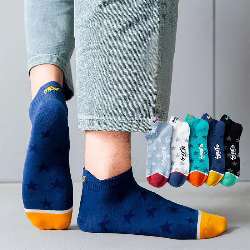 Chaussettes montantes respirantes en coton à imprimé étoiles (5 paires)
