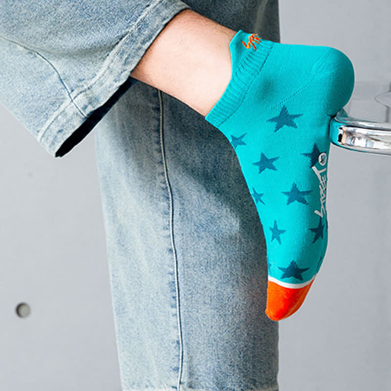 Chaussettes montantes respirantes en coton à imprimé étoiles (5 paires)