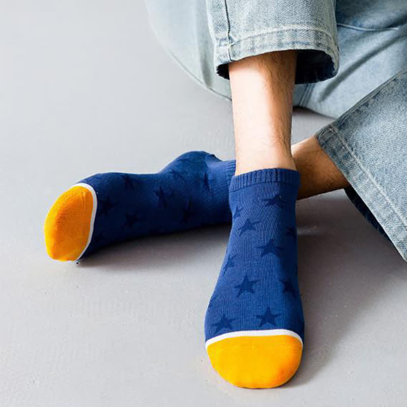 Chaussettes montantes respirantes en coton à imprimé étoiles (5 paires)