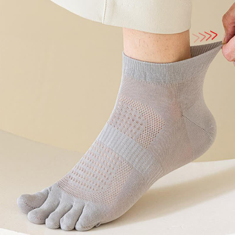 Chaussettes chevilles à cinq orteils en maille de coton pur (3 paires) - image 17