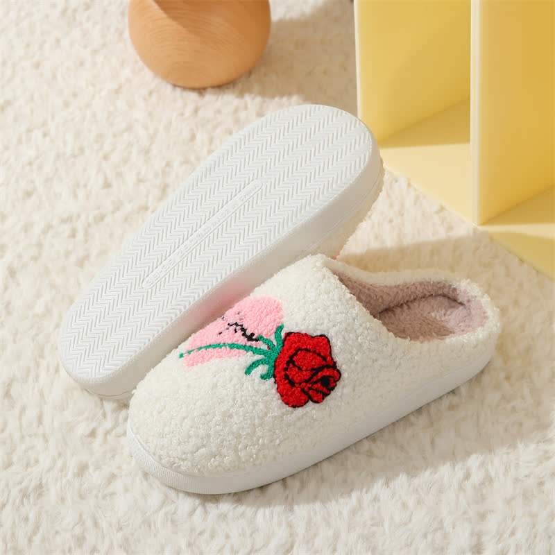 Chaussons Fuchsia en forme de cœur grande taille