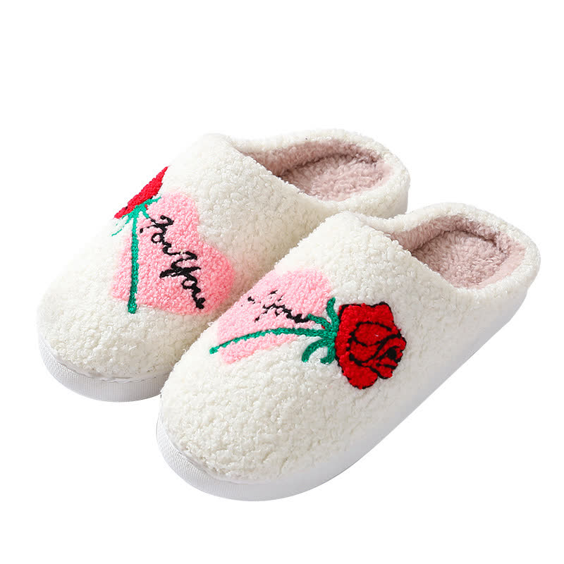 Chaussons Fuchsia en forme de cœur grande taille