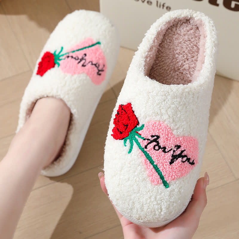 Chaussons Fuchsia en forme de cœur grande taille
