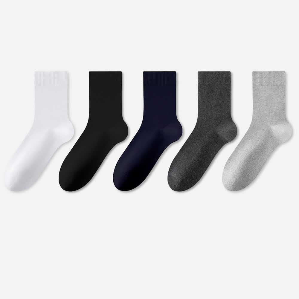Chaussettes respirantes antibactériennes en pur coton (5 paires)