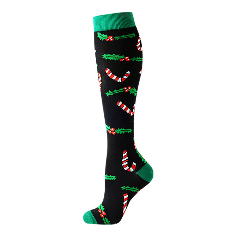 Chaussettes de compression de Noël en pain d'épices et cannes de bonbon (6 paires) - image 7