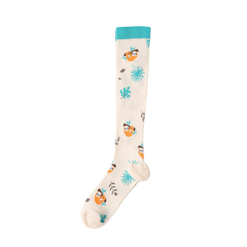 Chaussettes de compression à imprimé animal et plante (6 paires)