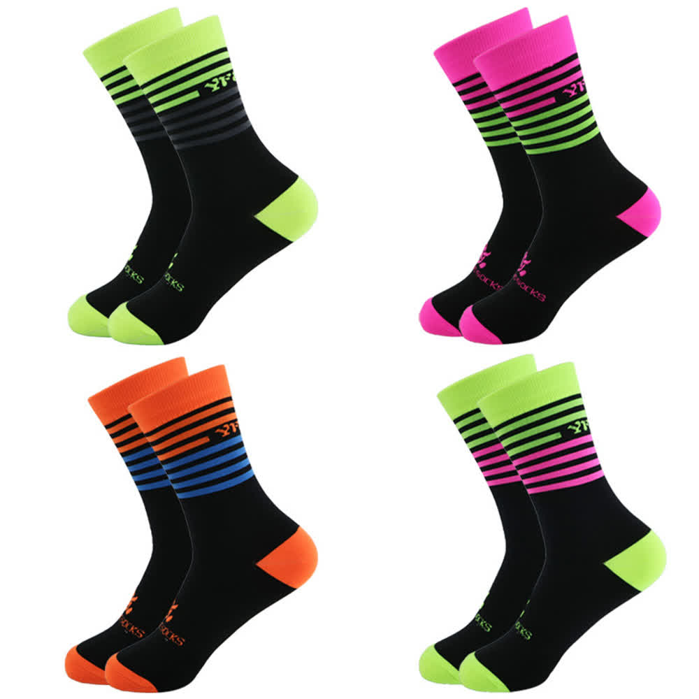 Chaussettes de cyclisme à rayures noires (4 paires)
