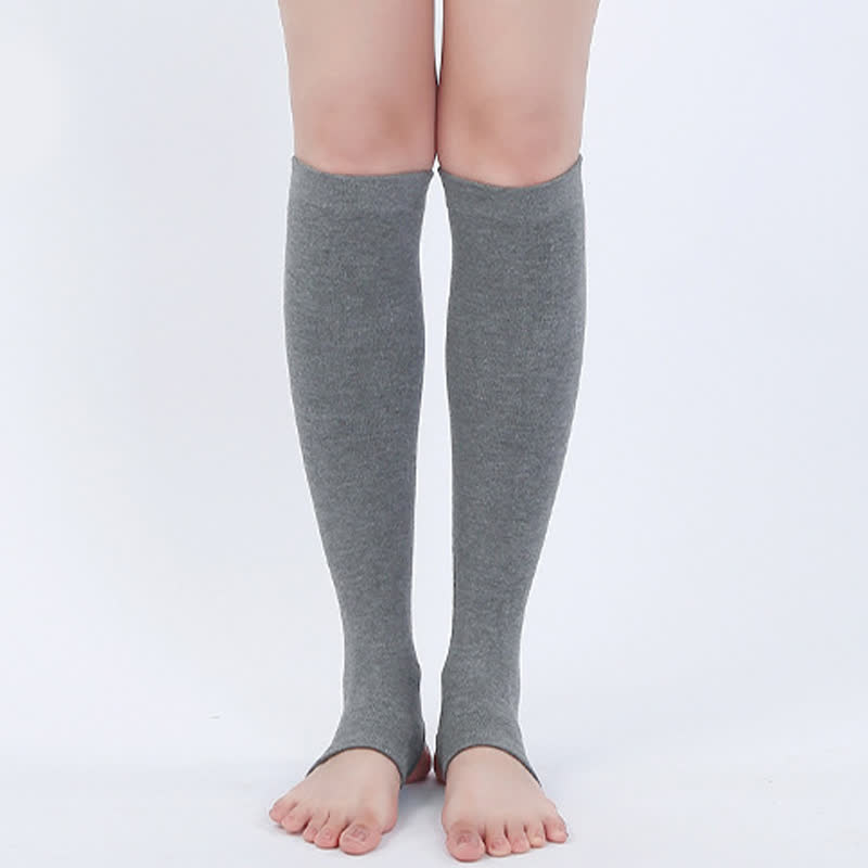 Manchons de mollet étriers en pur coton - Gris foncé - XL - image 3