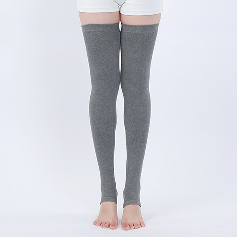 Manchons de cuisse antidérapants en pur coton à haute élasticité - Gris foncé - XL - image 4