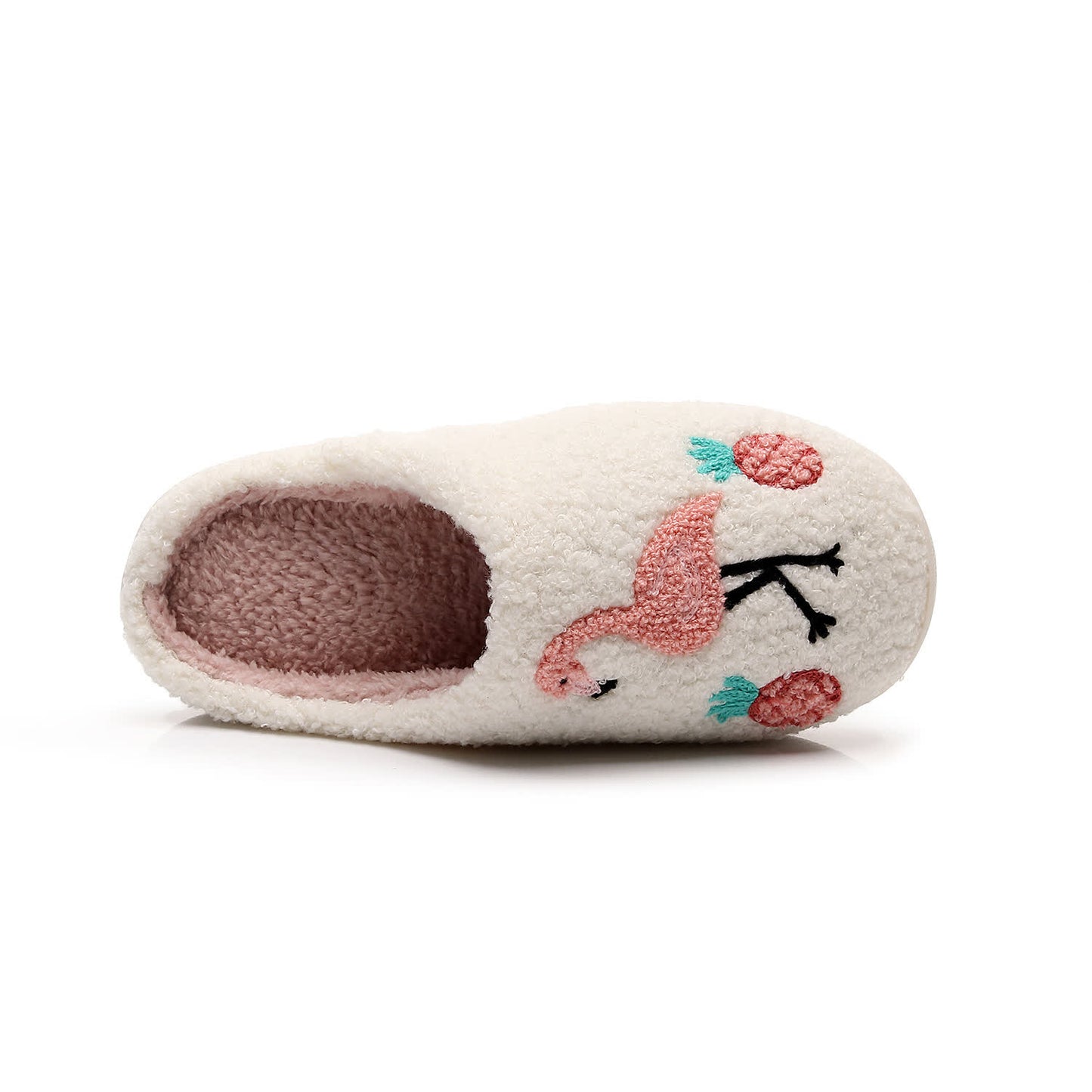 Chaussons en peluche flamant rose grande taille