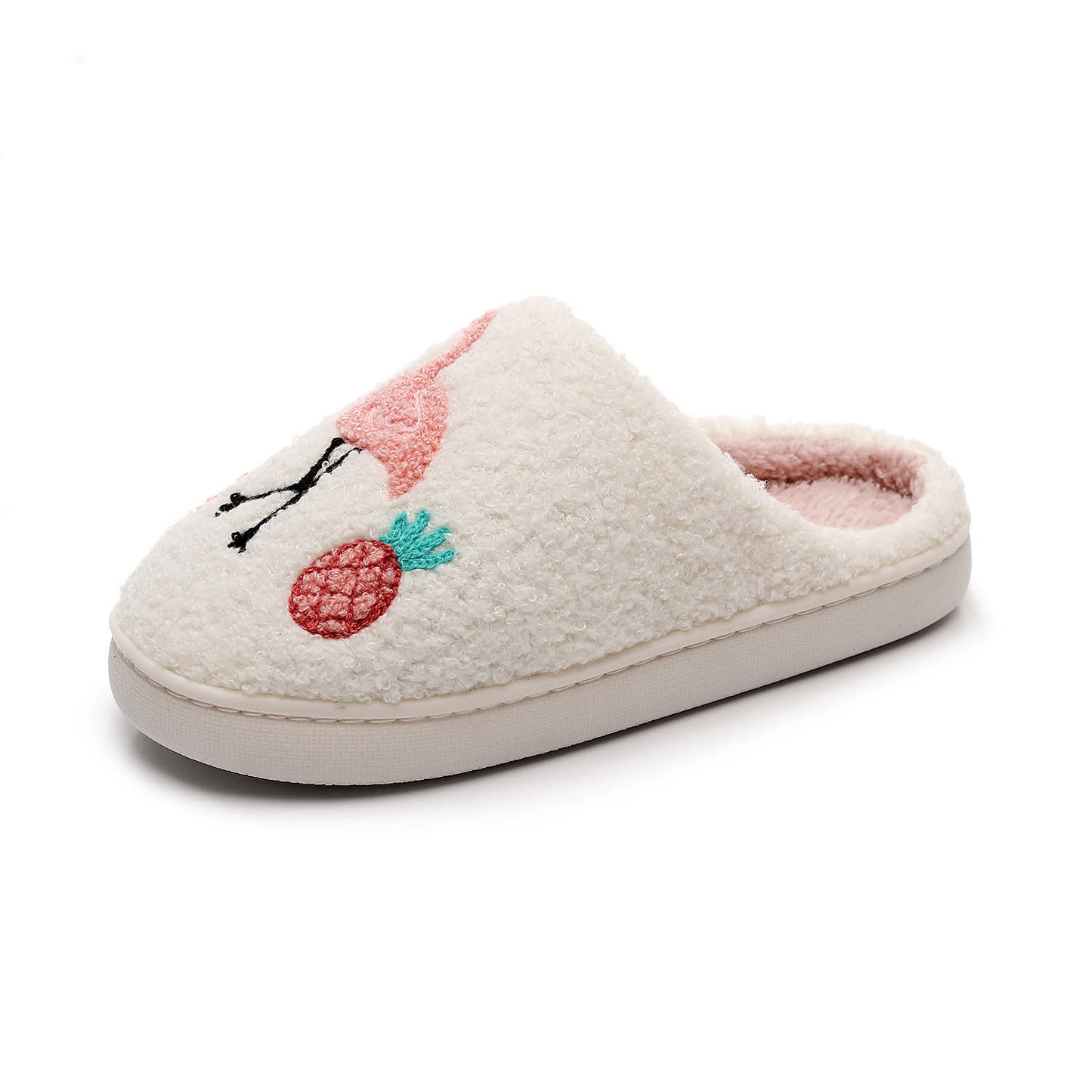 Chaussons en peluche flamant rose grande taille
