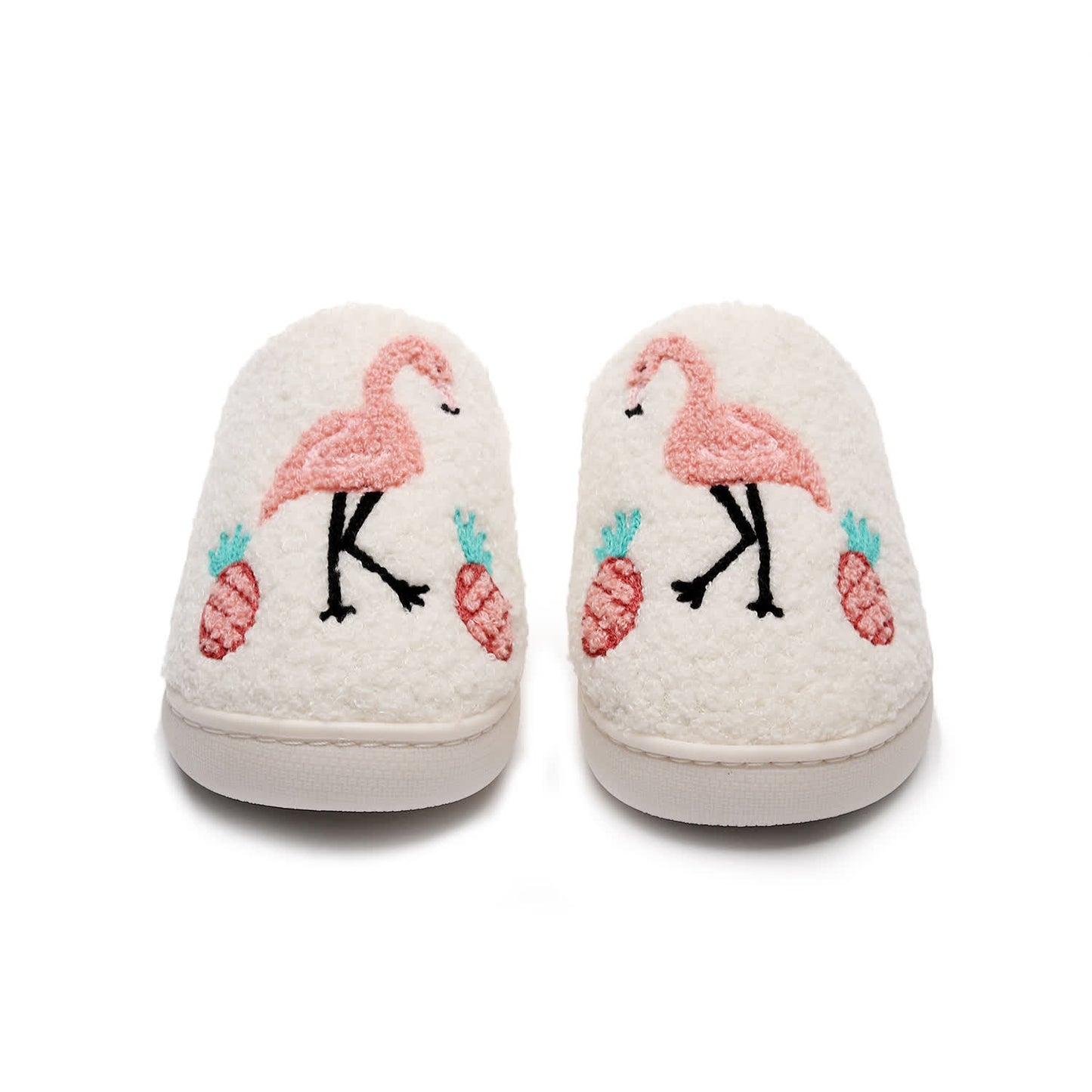 Chaussons en peluche flamant rose grande taille