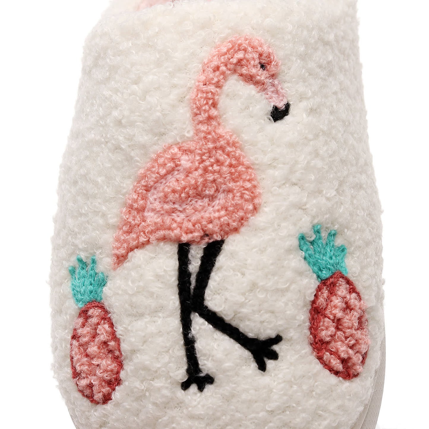 Chaussons en peluche flamant rose grande taille