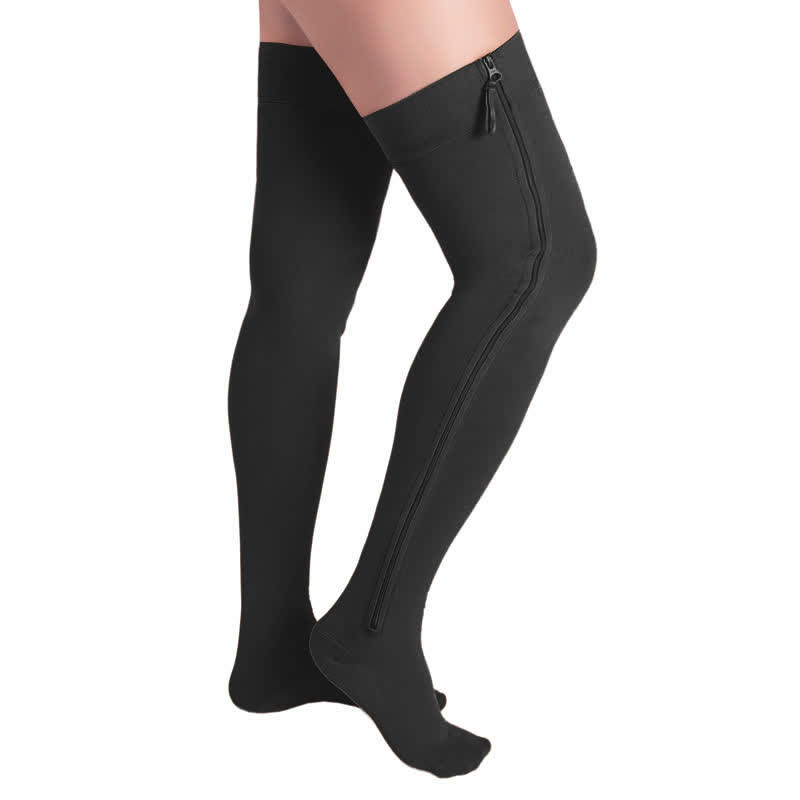 Chaussettes de sport à fermeture éclair, grande taille, compression haute (20-30 mmHg)